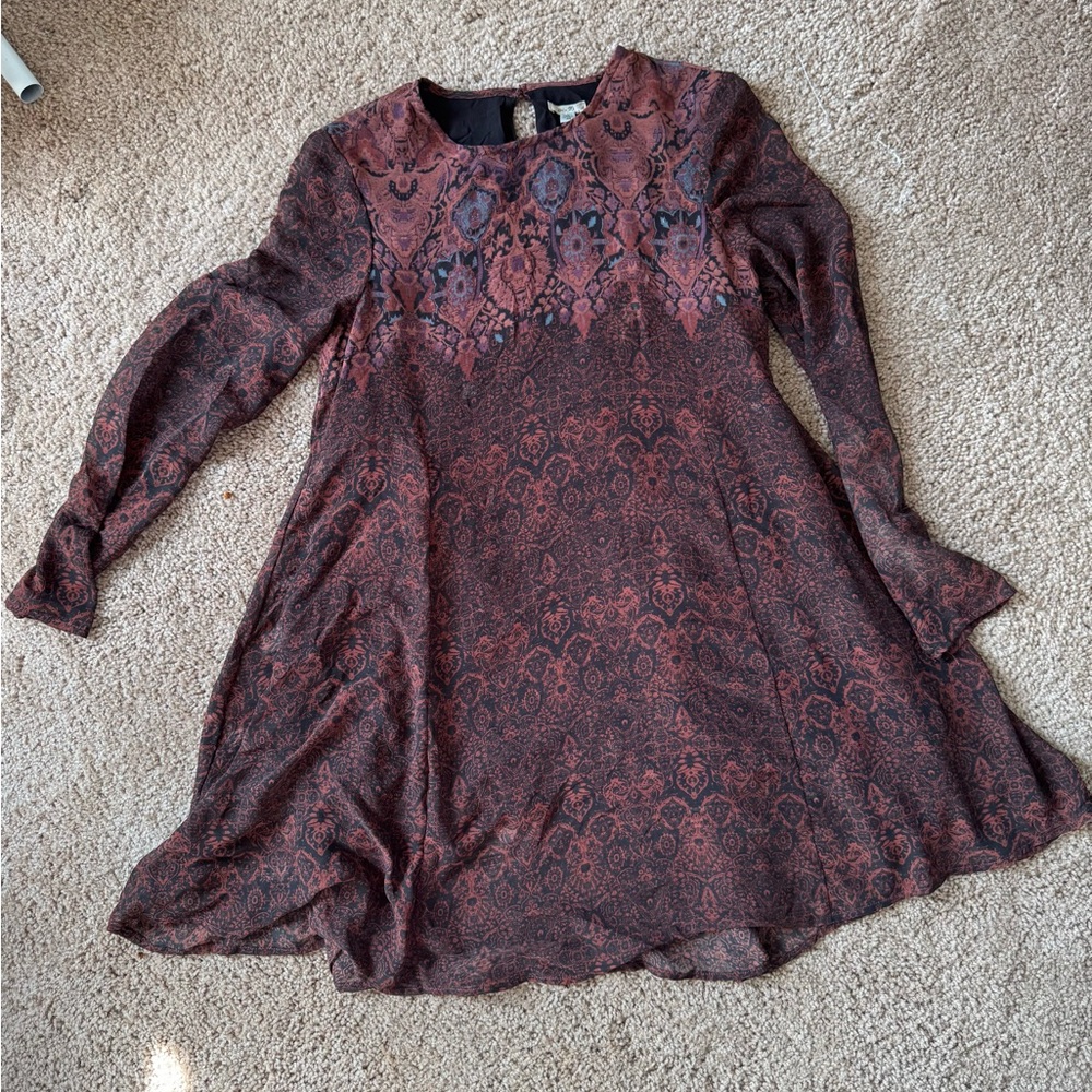 Ecote Red and Black Paisley Print Dress